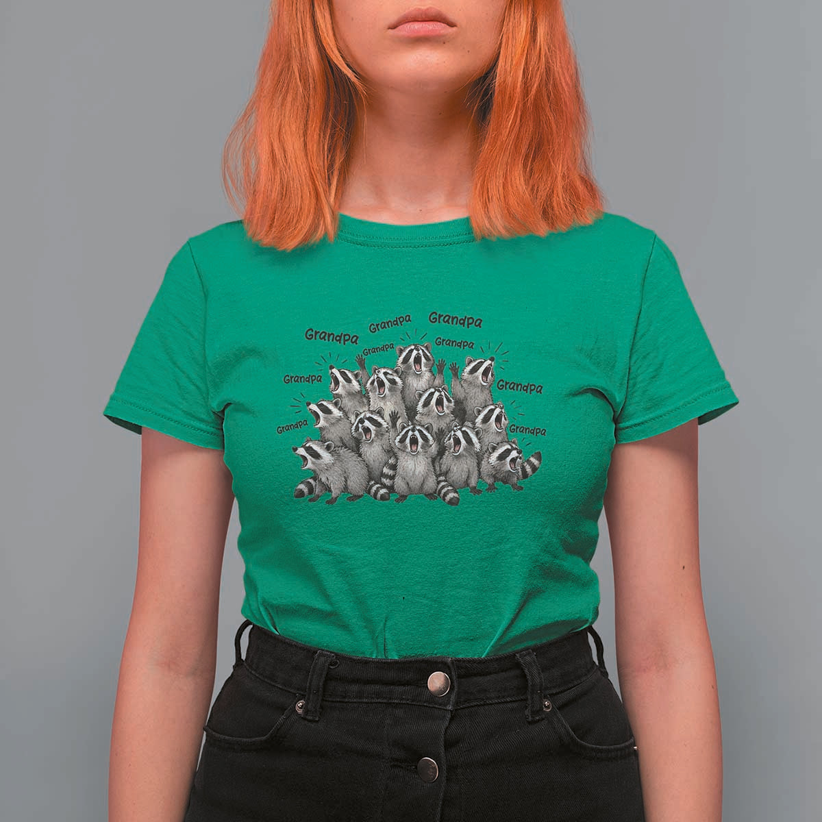 Funny Raccoon Grandpa T Shirt For Women Chaos Coordinator Grandpa Life Graphic