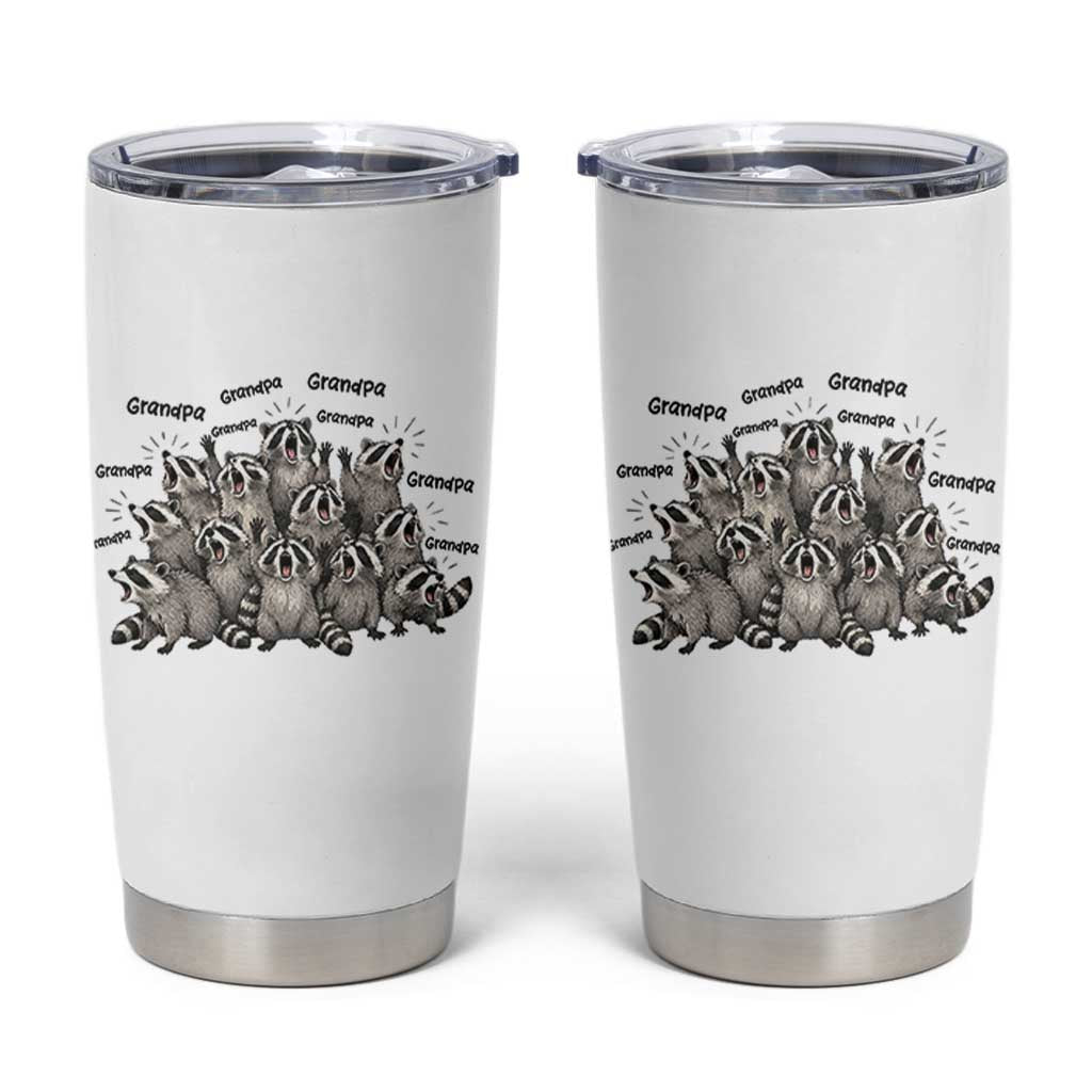 Funny Raccoon Grandpa Tumbler Cup Chaos Coordinator Grandpa Life Graphic