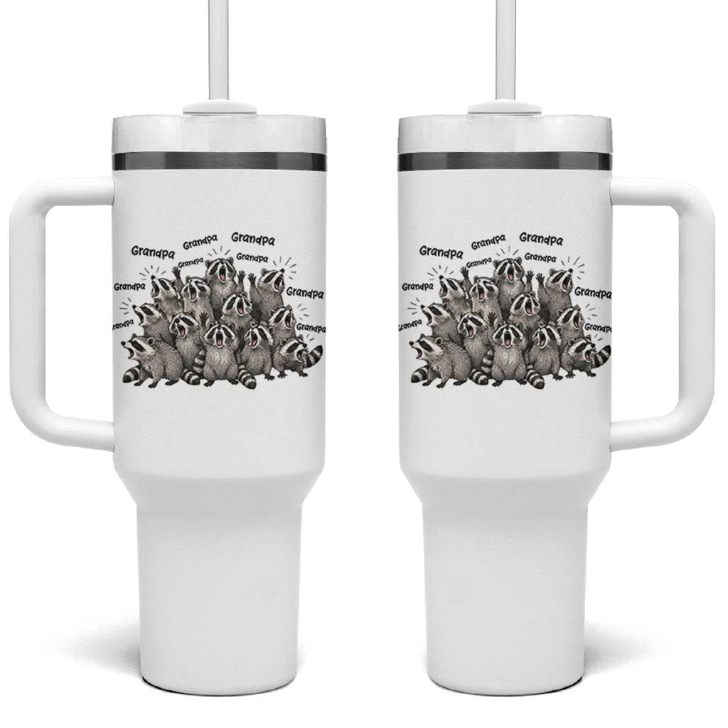 Funny Raccoon Grandpa Tumbler With Handle Chaos Coordinator Grandpa Life Graphic