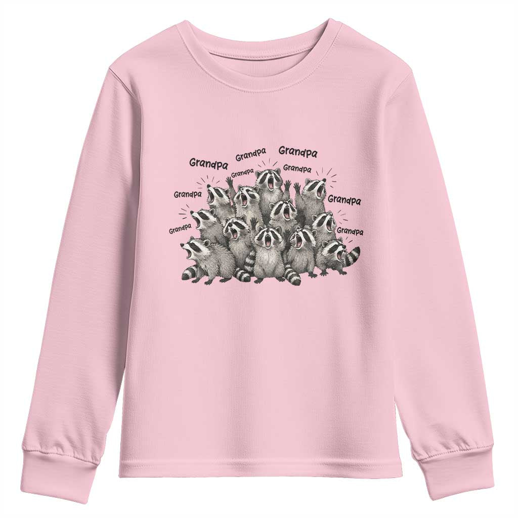 Funny Raccoon Grandpa Youth Sweatshirt Chaos Coordinator Grandpa Life Graphic