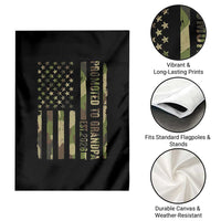Promoted To Grandpa Est 2026 Patriotic American Flag Camo Garden Flag