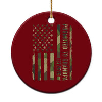 Promoted To Grandpa Est 2026 Patriotic American Flag Camo Ceramic Ornament