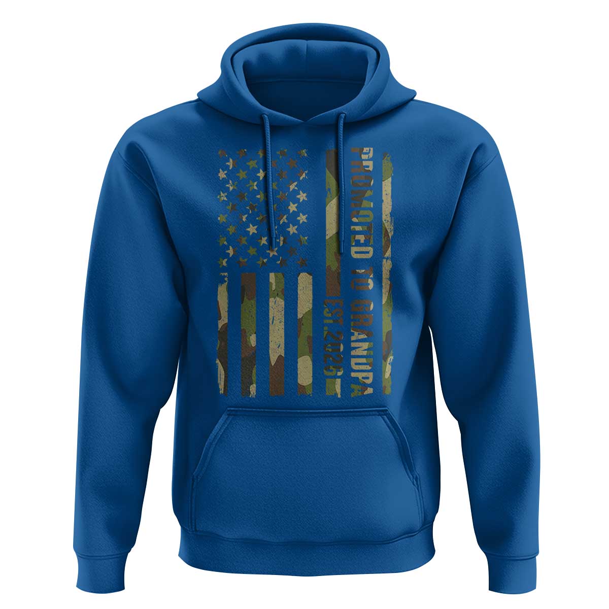 Promoted To Grandpa Est 2026 Patriotic American Flag Camo Hoodie