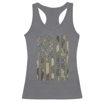 Promoted To Grandpa Est 2026 Patriotic American Flag Camo Racerback Tank Top