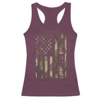 Promoted To Grandpa Est 2026 Patriotic American Flag Camo Racerback Tank Top