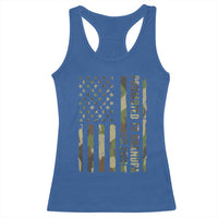 Promoted To Grandpa Est 2026 Patriotic American Flag Camo Racerback Tank Top