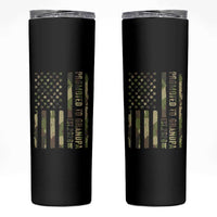 Promoted To Grandpa Est 2026 Patriotic American Flag Camo Skinny Tumbler