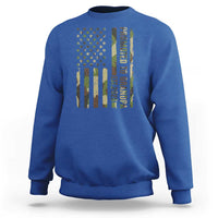 Promoted To Grandpa Est 2026 Patriotic American Flag Camo Sweatshirt