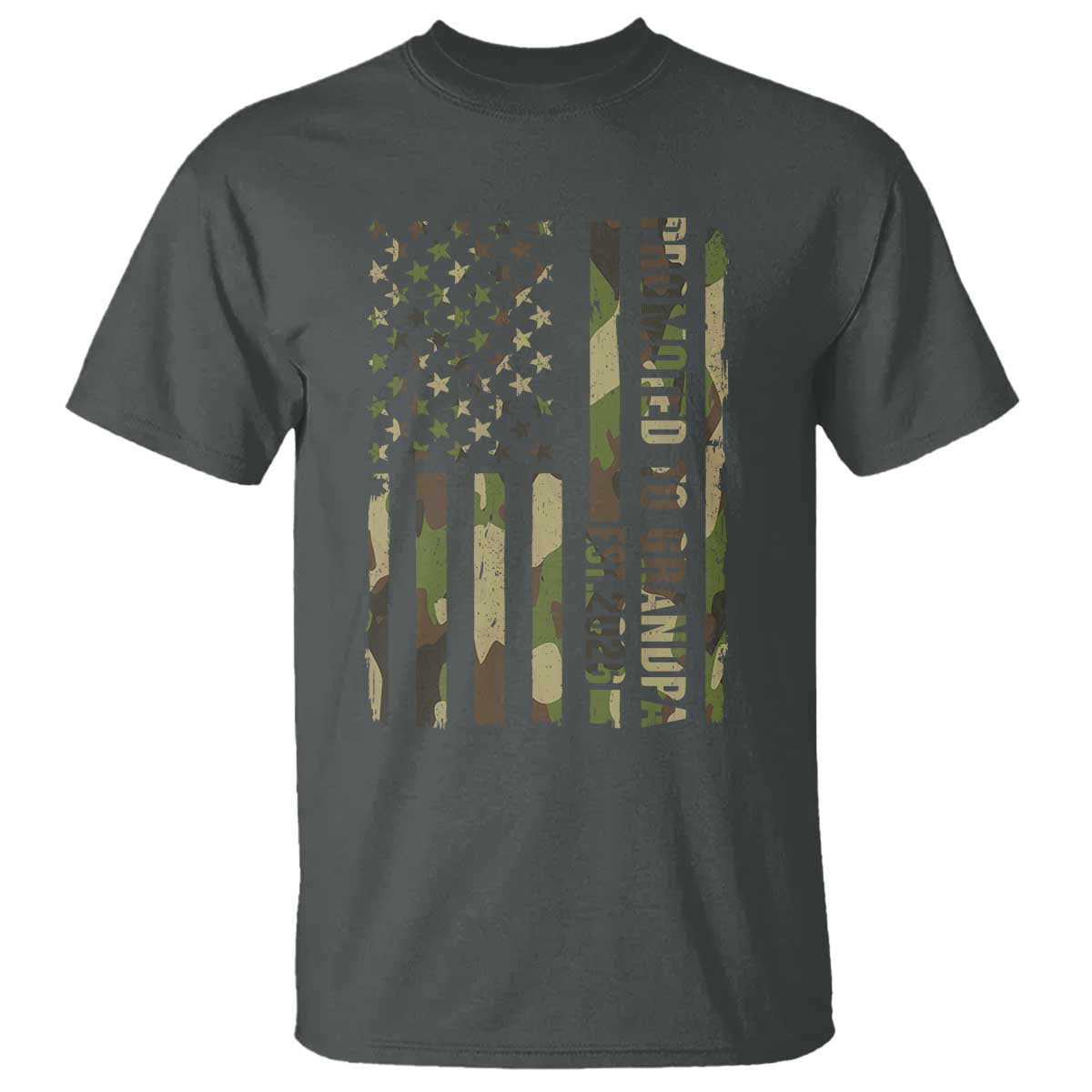 Promoted To Grandpa Est 2026 Patriotic American Flag Camo T Shirt