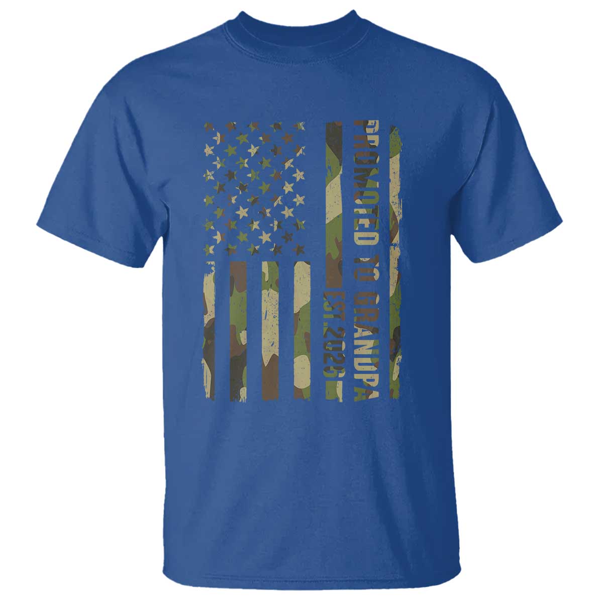 Promoted To Grandpa Est 2026 Patriotic American Flag Camo T Shirt
