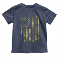 Promoted To Grandpa Est 2026 Patriotic American Flag Camo Toddler T Shirt