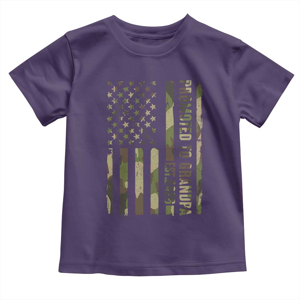 Promoted To Grandpa Est 2026 Patriotic American Flag Camo Toddler T Shirt