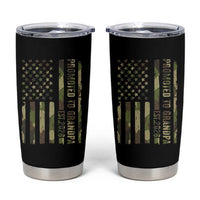 Promoted To Grandpa Est 2026 Patriotic American Flag Camo Tumbler Cup