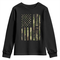 Promoted To Grandpa Est 2026 Patriotic American Flag Camo Youth Sweatshirt