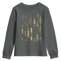 Promoted To Grandpa Est 2026 Patriotic American Flag Camo Youth Sweatshirt