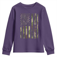 Promoted To Grandpa Est 2026 Patriotic American Flag Camo Youth Sweatshirt