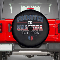 Patriotic Promoted To Grandpa Est 2026 Spare Tire Cover US Flag New Father Gift
