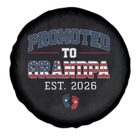 Patriotic Promoted To Grandpa Est 2026 Spare Tire Cover US Flag New Father Gift