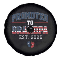 Patriotic Promoted To Grandpa Est 2026 Spare Tire Cover US Flag New Father Gift