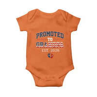 Patriotic Promoted To Grandpa Est 2026 Baby Onesie US Flag New Father Gift