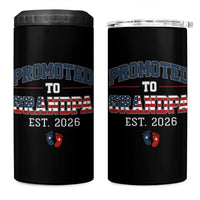 Patriotic Promoted To Grandpa Est 2026 4 in 1 Can Cooler Tumbler US Flag New Father Gift