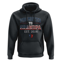 Patriotic Promoted To Grandpa Est 2026 Hoodie US Flag New Father Gift