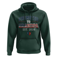 Patriotic Promoted To Grandpa Est 2026 Hoodie US Flag New Father Gift