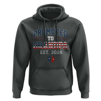 Patriotic Promoted To Grandpa Est 2026 Hoodie US Flag New Father Gift