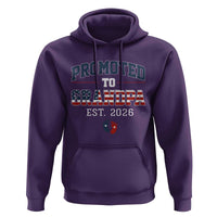 Patriotic Promoted To Grandpa Est 2026 Hoodie US Flag New Father Gift