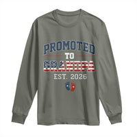 Patriotic Promoted To Grandpa Est 2026 Long Sleeve Shirt US Flag New Father Gift