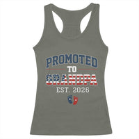 Patriotic Promoted To Grandpa Est 2026 Racerback Tank Top US Flag New Father Gift