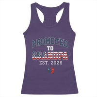 Patriotic Promoted To Grandpa Est 2026 Racerback Tank Top US Flag New Father Gift
