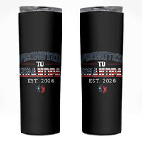Patriotic Promoted To Grandpa Est 2026 Skinny Tumbler US Flag New Father Gift