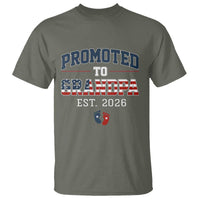 Patriotic Promoted To Grandpa Est 2026 T Shirt US Flag New Father Gift