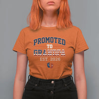 Patriotic Promoted To Grandpa Est 2026 T Shirt For Women US Flag New Father Gift