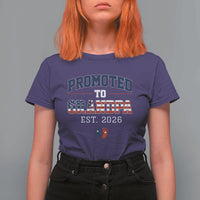 Patriotic Promoted To Grandpa Est 2026 T Shirt For Women US Flag New Father Gift