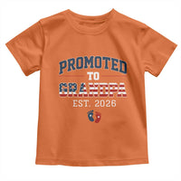 Patriotic Promoted To Grandpa Est 2026 Toddler T Shirt US Flag New Father Gift