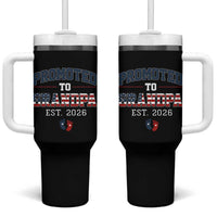 Patriotic Promoted To Grandpa Est 2026 Tumbler With Handle US Flag New Father Gift
