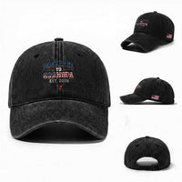 Patriotic Promoted To Grandpa Est 2026 Washed Cotton Baseball Cap US Flag New Father Gift