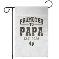 Promoted To Dad Est 2026 Camo Garden Flag Hunting Style New Dad Gift Graphic