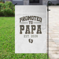 Promoted To Dad Est 2026 Camo Garden Flag Hunting Style New Dad Gift Graphic