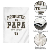 Promoted To Dad Est 2026 Camo Garden Flag Hunting Style New Dad Gift Graphic