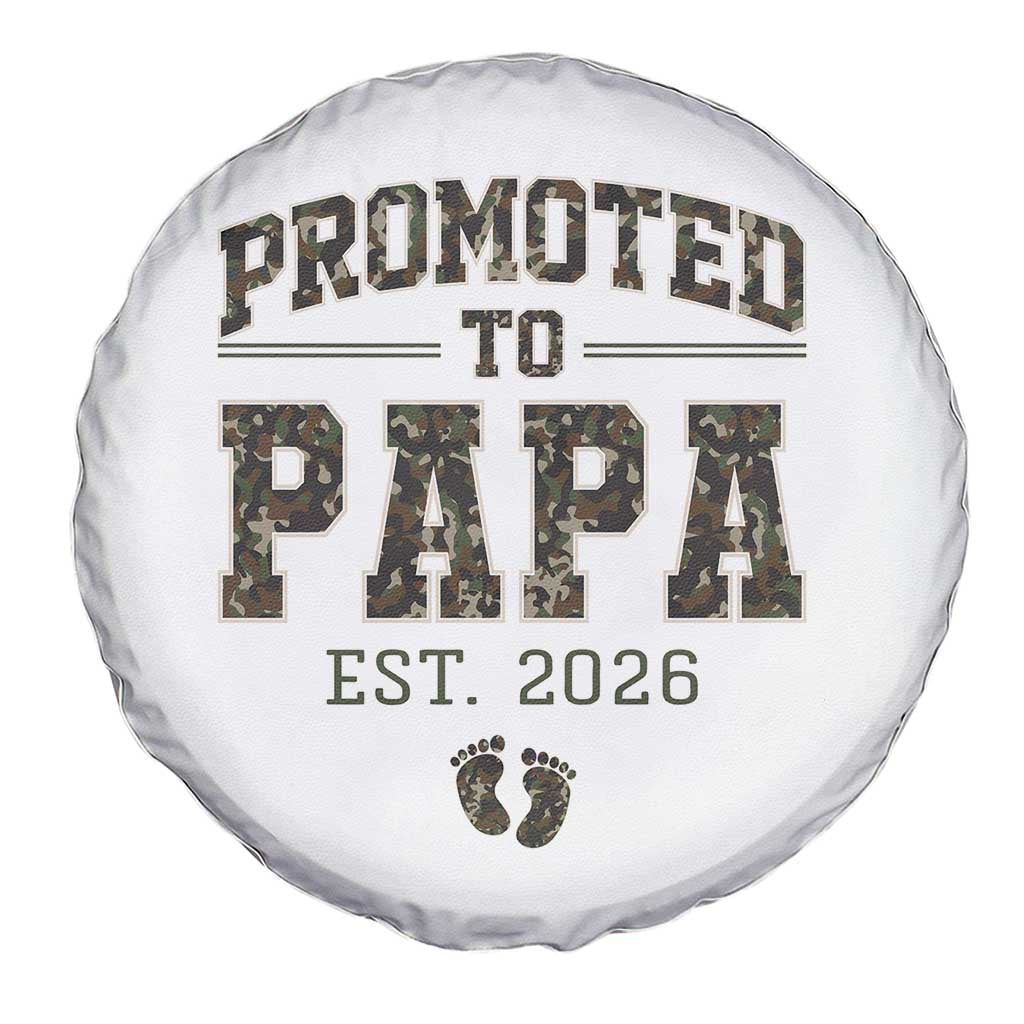 Promoted To Dad Est 2026 Camo Spare Tire Cover Hunting Style New Dad Gift Graphic