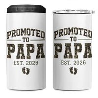 Promoted To Dad Est 2026 Camo 4 in 1 Can Cooler Tumbler Hunting Style New Dad Gift Graphic