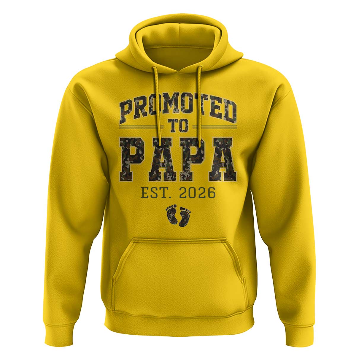 Promoted To Dad Est 2026 Camo Hoodie Hunting Style New Dad Gift Graphic
