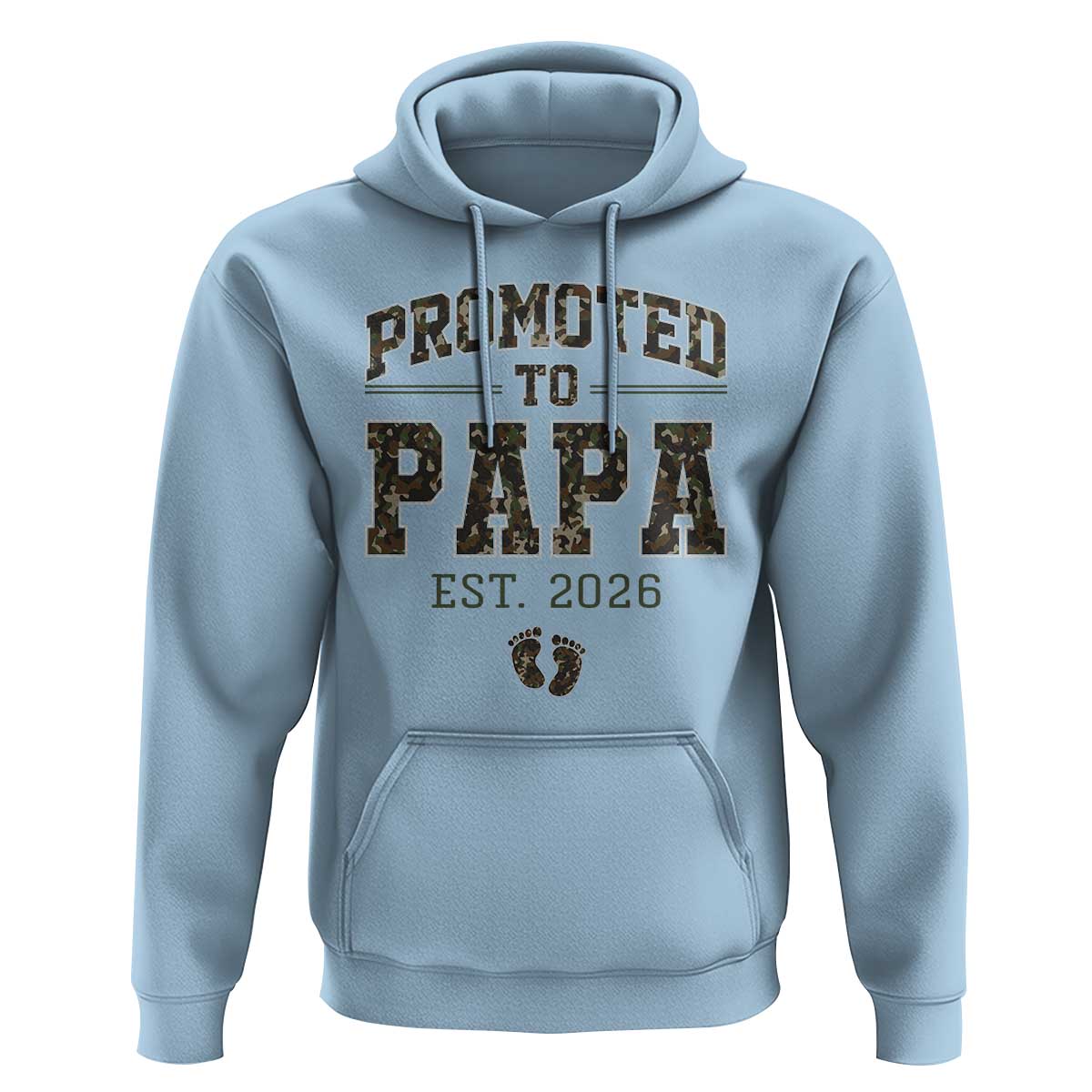 Promoted To Dad Est 2026 Camo Hoodie Hunting Style New Dad Gift Graphic