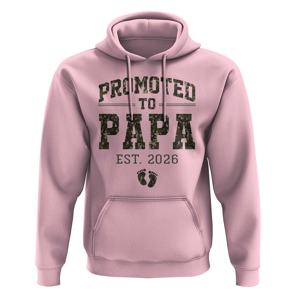 Promoted To Dad Est 2026 Camo Hoodie Hunting Style New Dad Gift Graphic