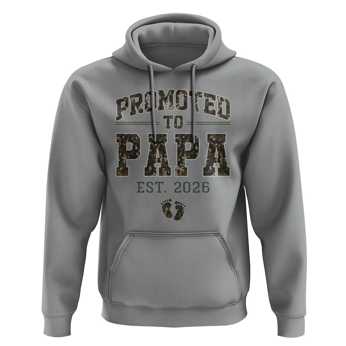 Promoted To Dad Est 2026 Camo Hoodie Hunting Style New Dad Gift Graphic