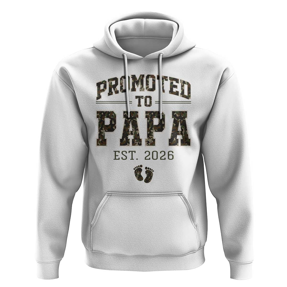 Promoted To Dad Est 2026 Camo Hoodie Hunting Style New Dad Gift Graphic
