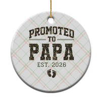 Promoted To Dad Est 2026 Camo Ceramic Ornament Hunting Style New Dad Gift Graphic